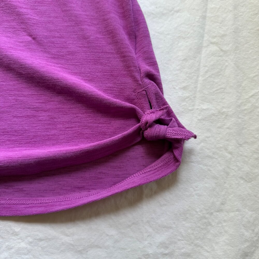 Old Navy Active Girls Purple Flutter-Sleeve Knot-Hem Top L 10-12 Lightweight - Picture 5 of 6